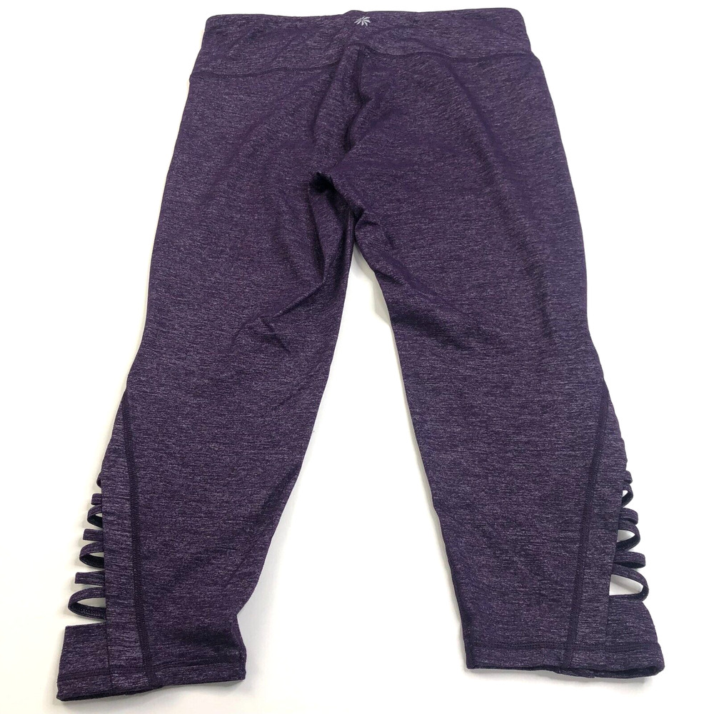 Athleta Medium (Fits 28W 20L) Athleisure Side Slit Capri Legging Pants Purple